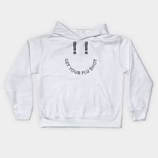 Smile for a flu shot (black) Kids Hoodie